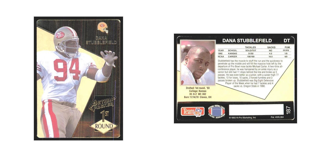 1993 Action Packed Dana Stubblefield 49ers #187