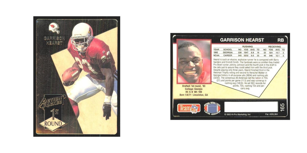 1993 Action Packed Garrison Hearst Phoenix Cardinals #165