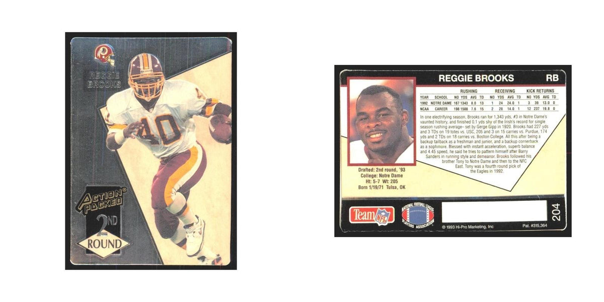1993 Action Packed Reggie Brooks Redskins #204