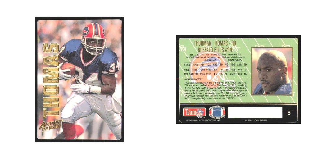 1993 Action Packed Thurman Thomas Bills #6