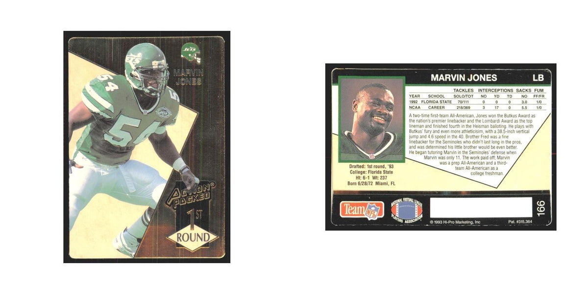1993 Action Packed Marvin Jones Jets #166