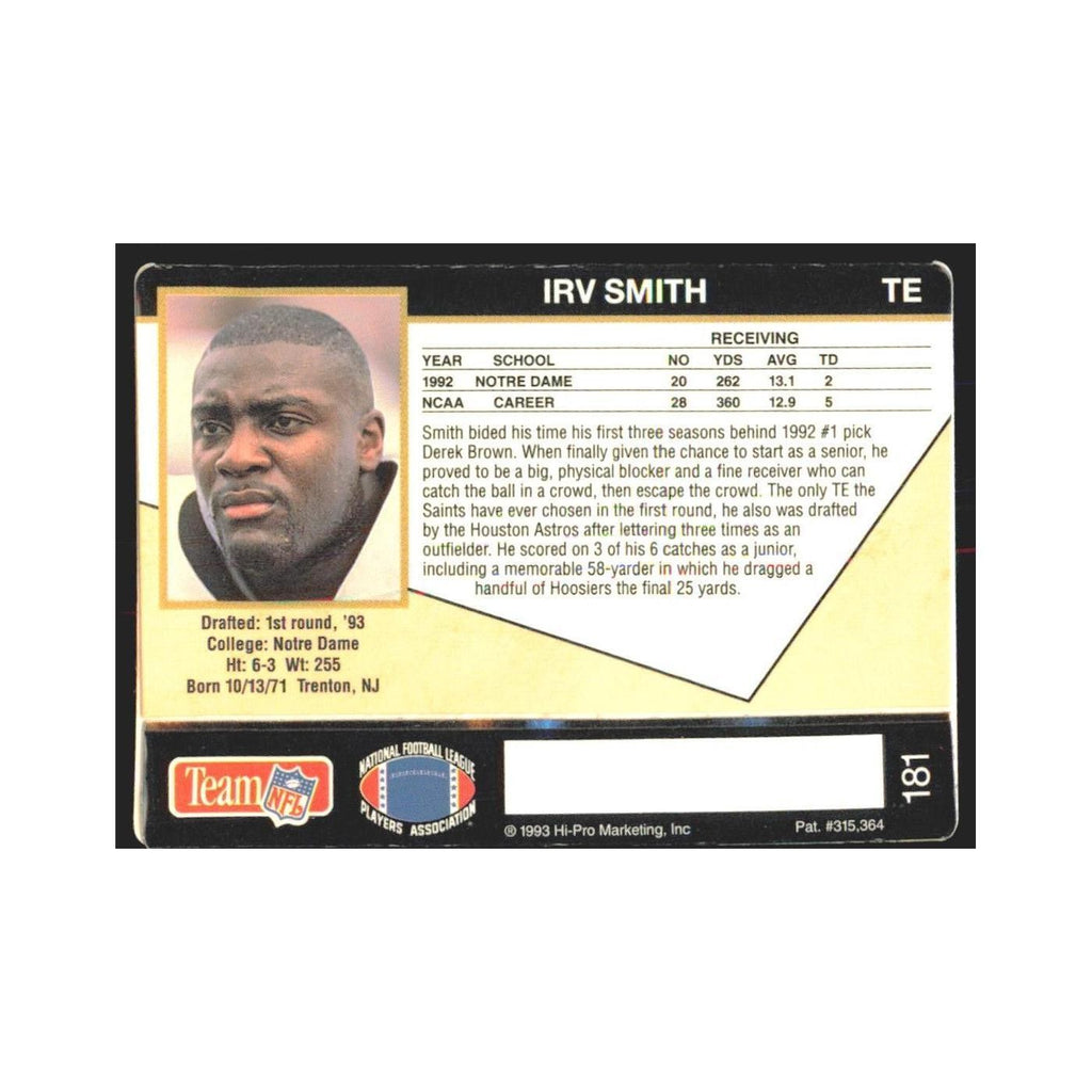1993 Action Packed Irv Smith Saints #181