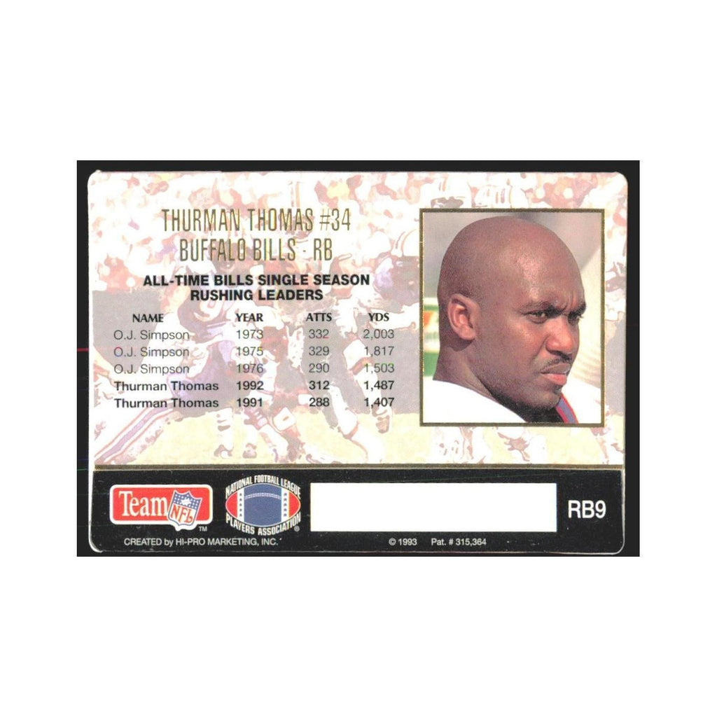 1993 Action Packed Thurman Thomas Bills #RB9