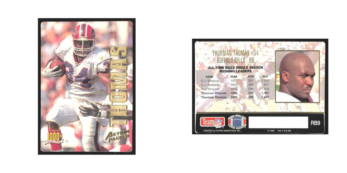 1993 Action Packed Thurman Thomas Bills #RB9
