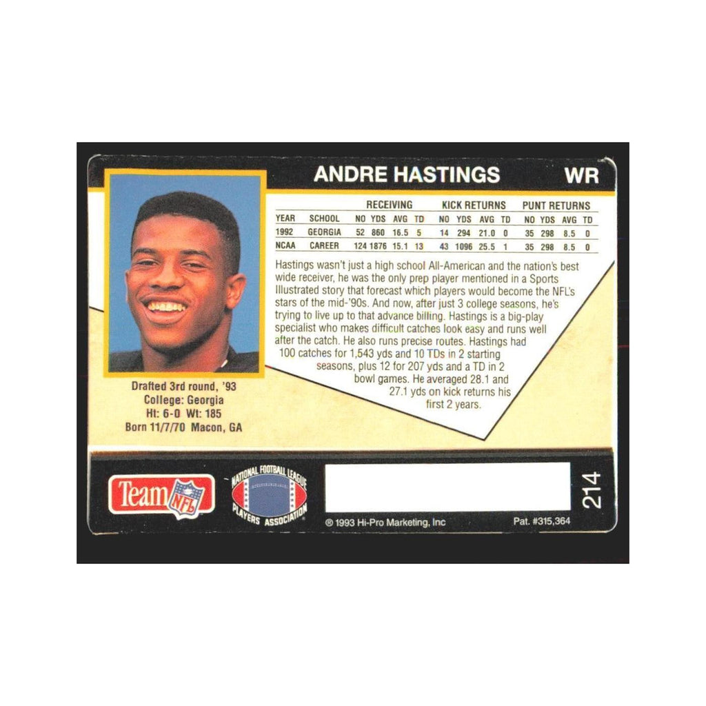 1993 Action Packed Andre Hastings Steelers #214