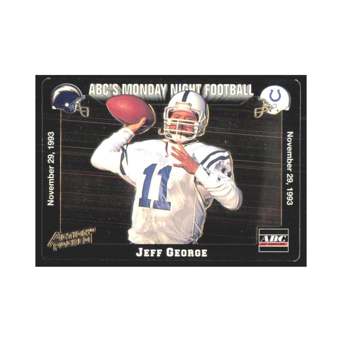 1993 Action Packed Jeff George San Diego Chargers #54