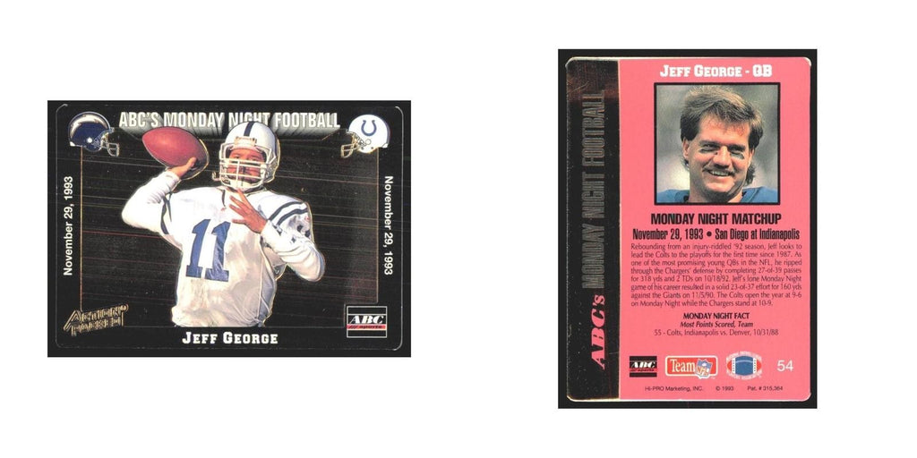 1993 Action Packed Jeff George San Diego Chargers #54
