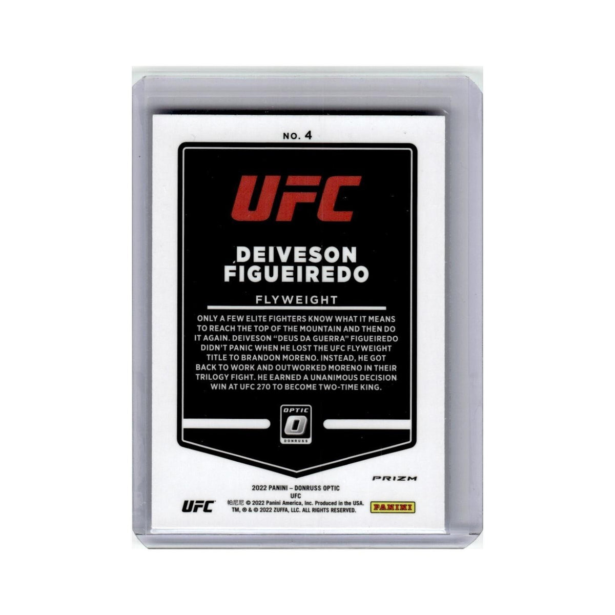 Deiveson Figueiredo 2022 Donruss Optic UFC Blue Velocity #4 Baseball Card NM