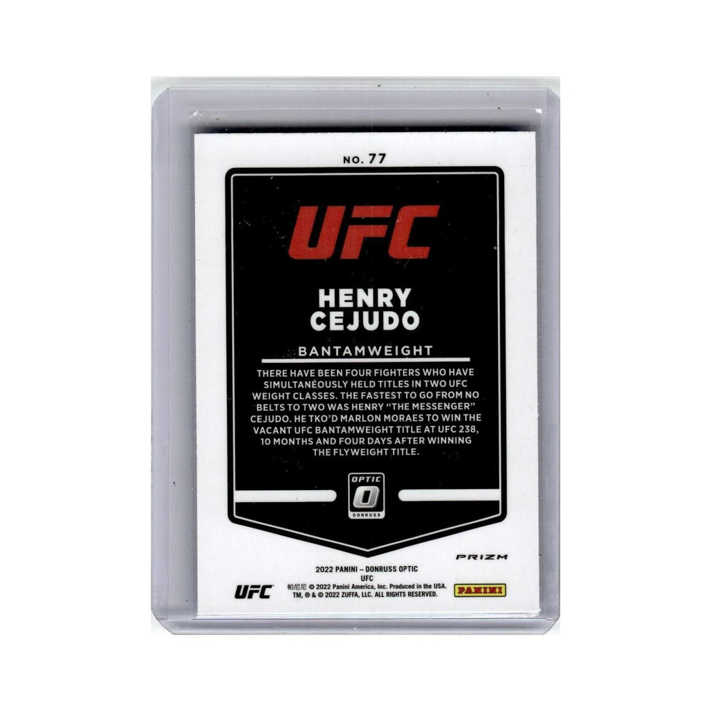 Henry Cejudo 2022 Donruss Optic UFC Blue Velocity #77 Baseball Card NM