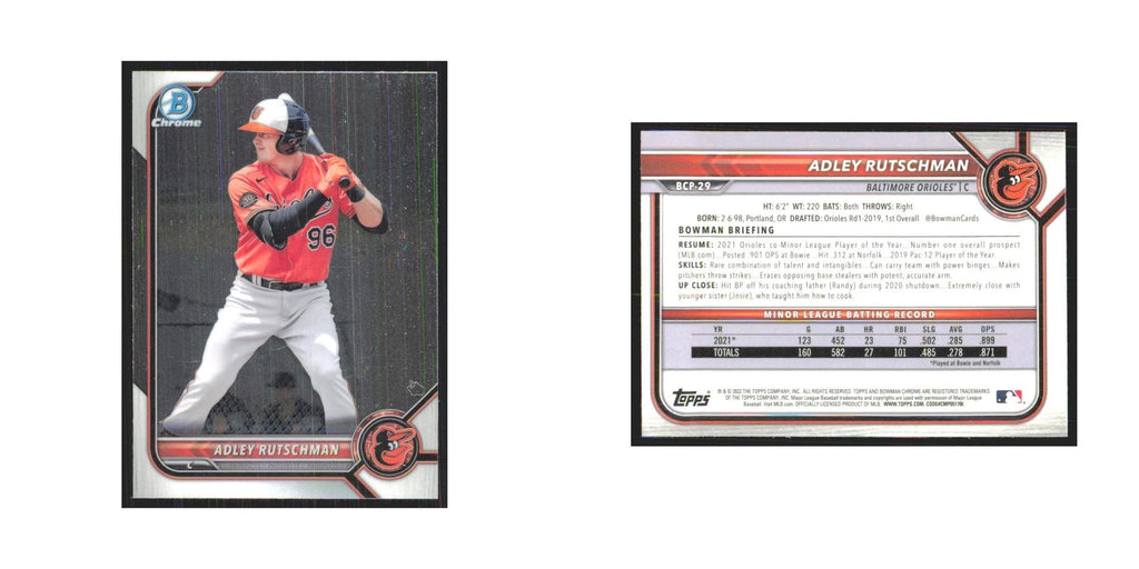 2022 Bowman Chrome Adley Rutschman Orioles #BCP-29