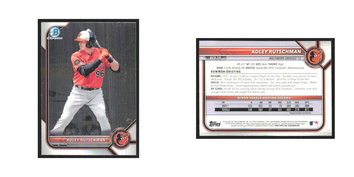 2022 Bowman Chrome Adley Rutschman Orioles #BCP-29