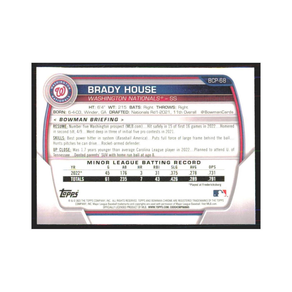 2023 Bowman Chrome Brady House Nationals #BCP-68