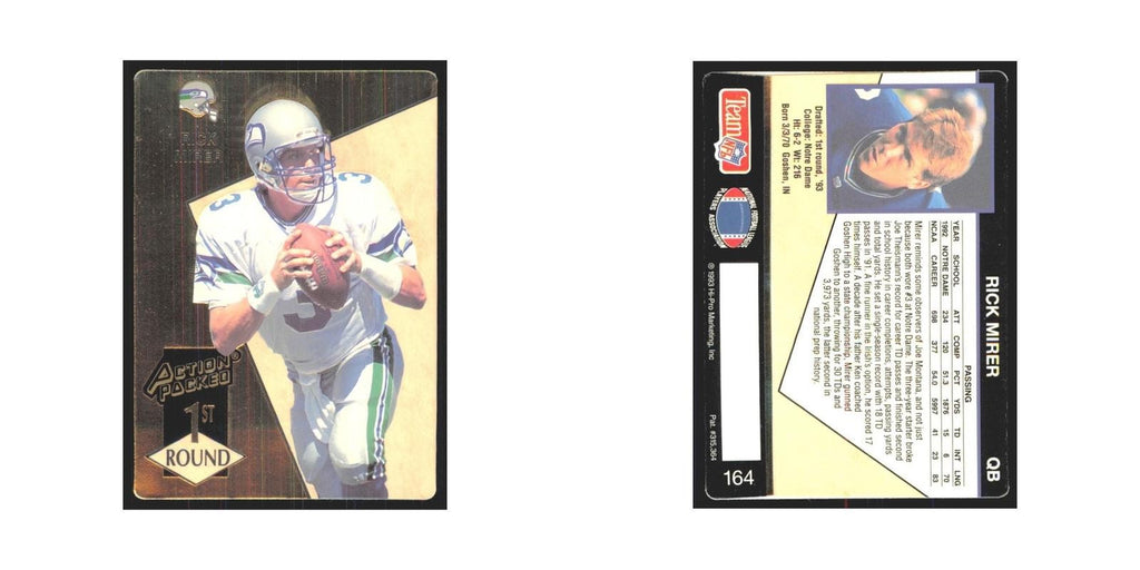 1993 Action Packed Rick Mirer Seahawks #164