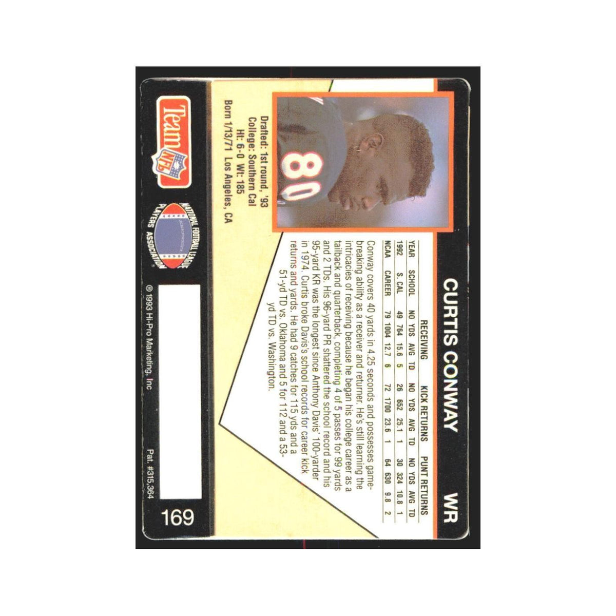 1993 Action Packed Curtis Conway Bears #169