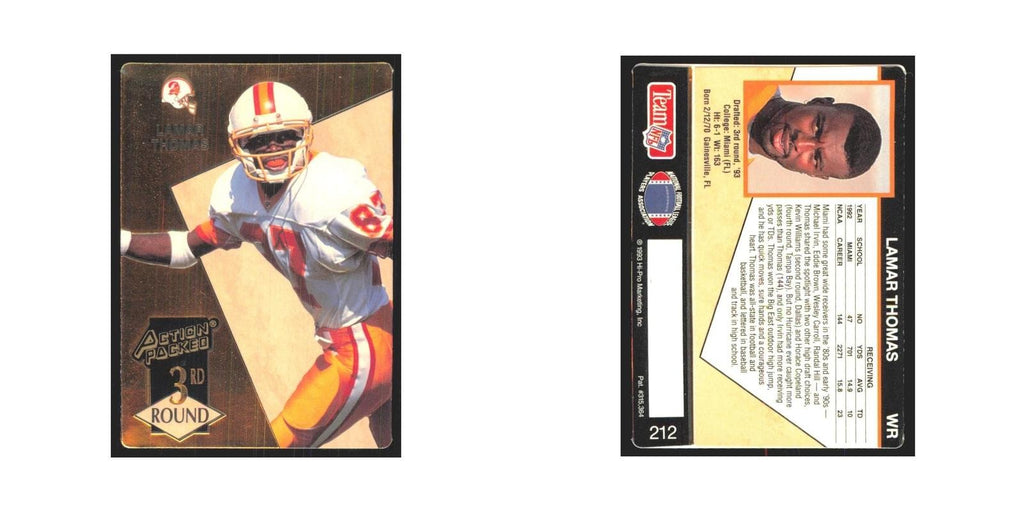 1993 Action Packed Lamar Thomas Buccaneers #212