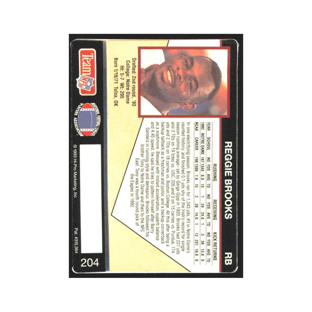 1993 Action Packed Reggie Brooks Redskins #204