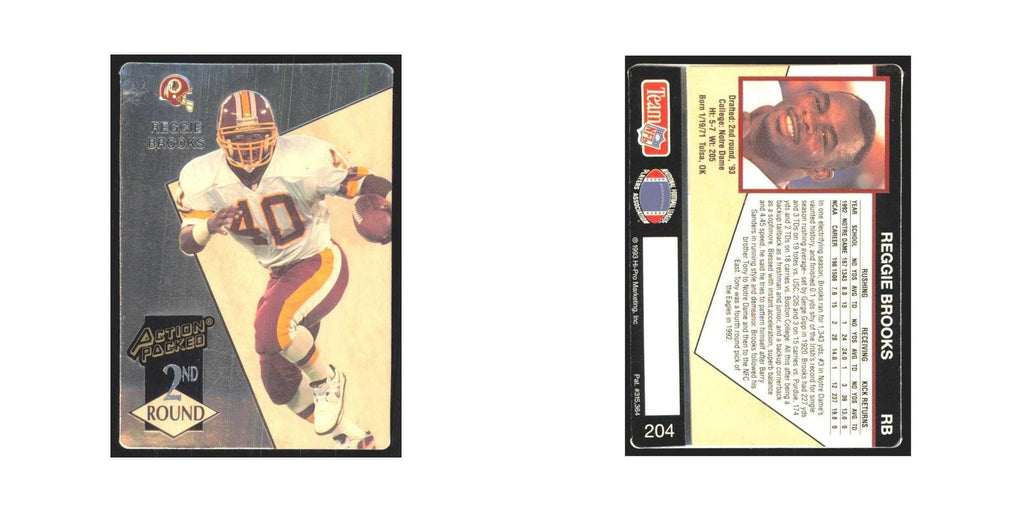 1993 Action Packed Reggie Brooks Redskins #204