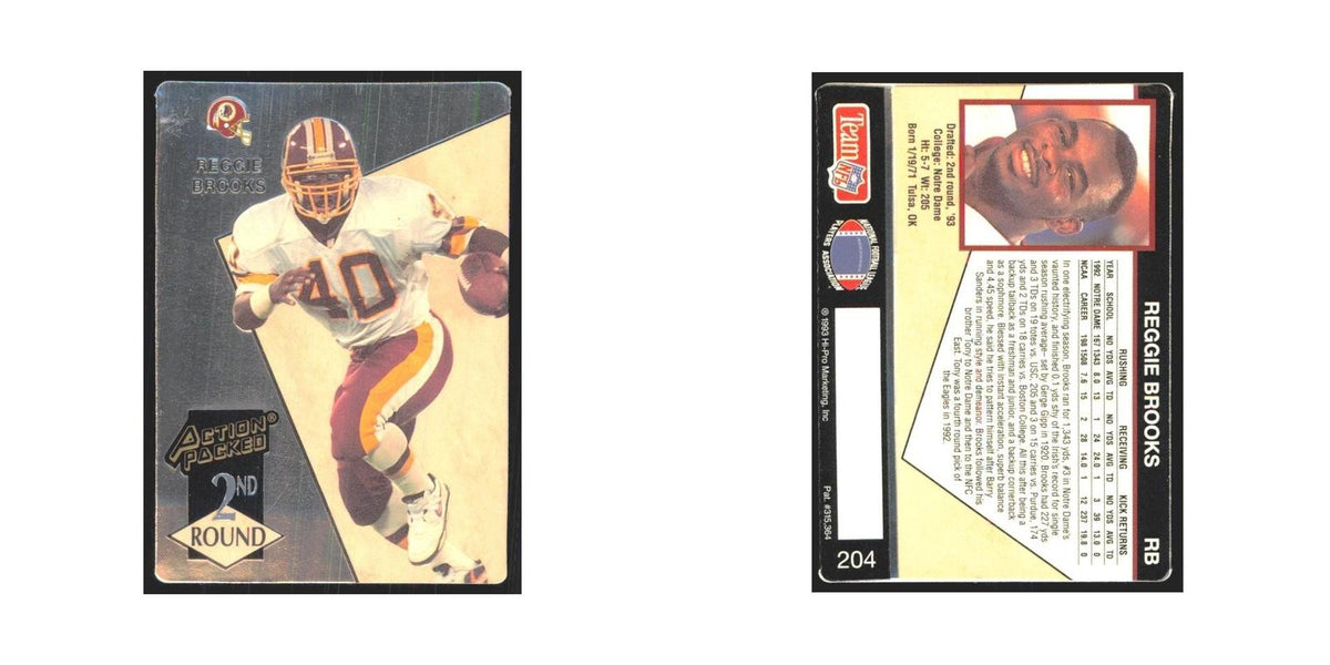 1993 Action Packed Reggie Brooks Redskins #204