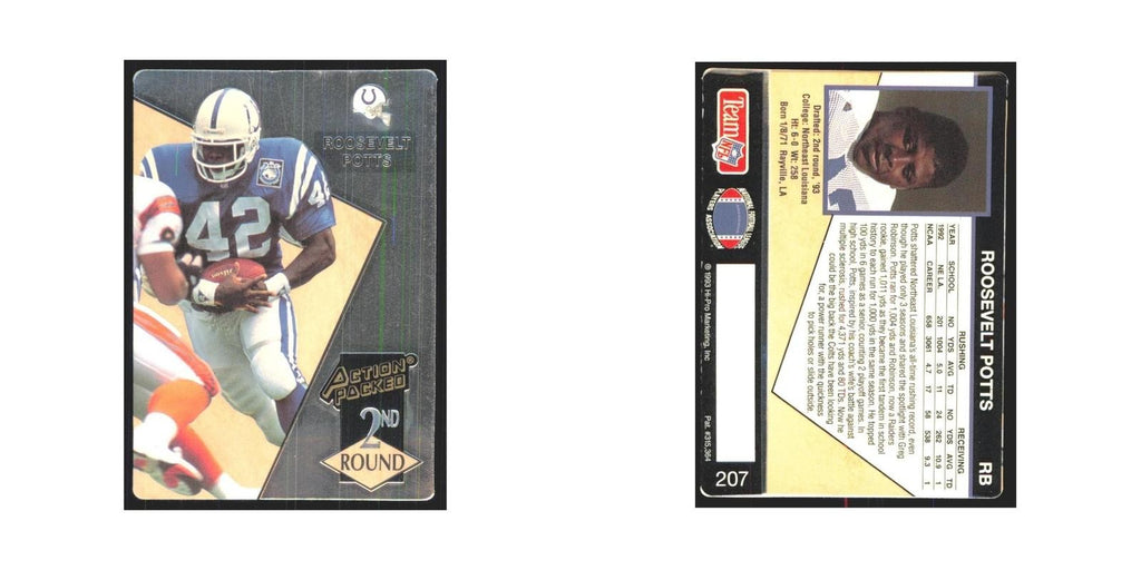 1993 Action Packed Roosevelt Potts Colts #207