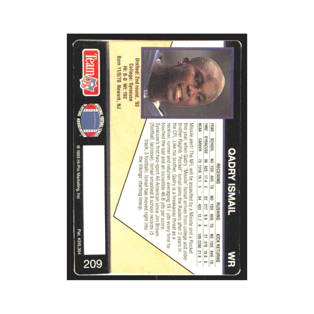 1993 Action Packed Qadry Ismail Vikings #209