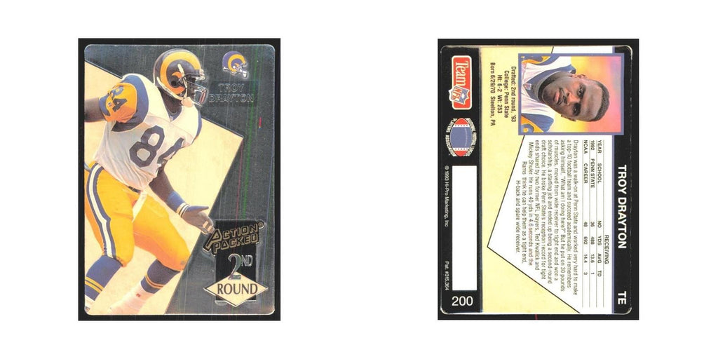 1993 Action Packed Troy Drayton Rams #200