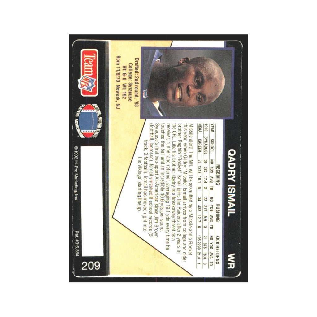 1993 Action Packed Qadry Ismail Vikings #209