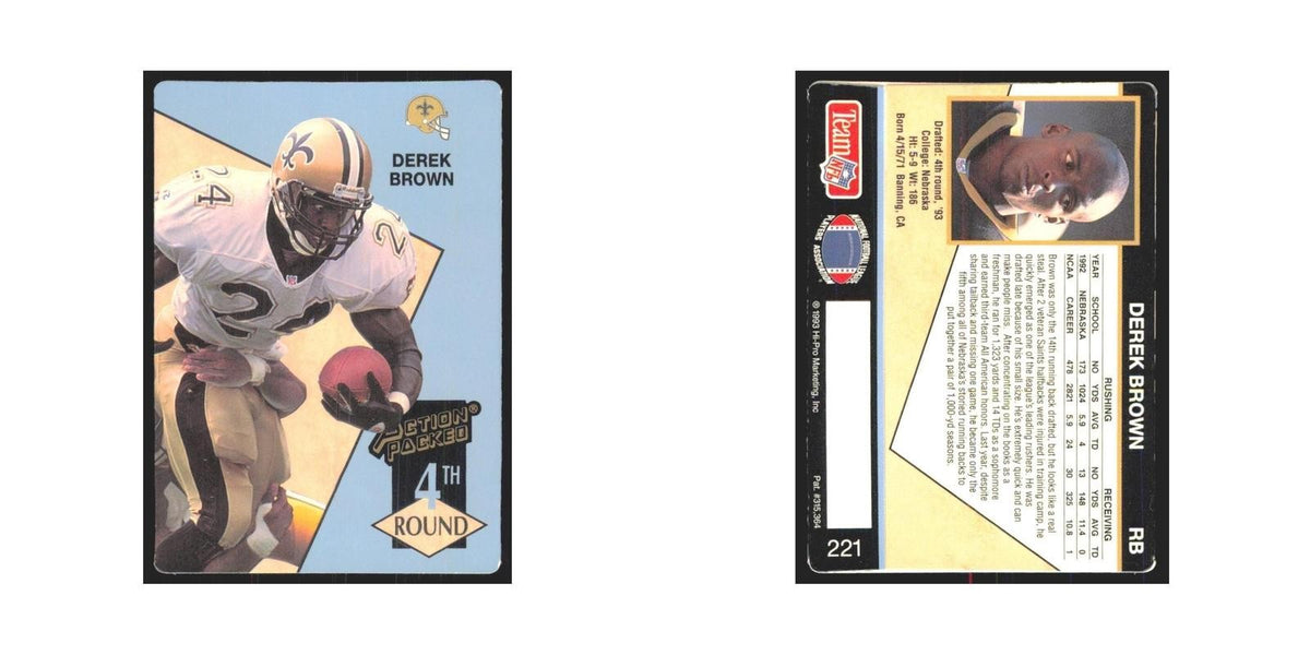 1993 Action Packed Derek Brown Saints #221