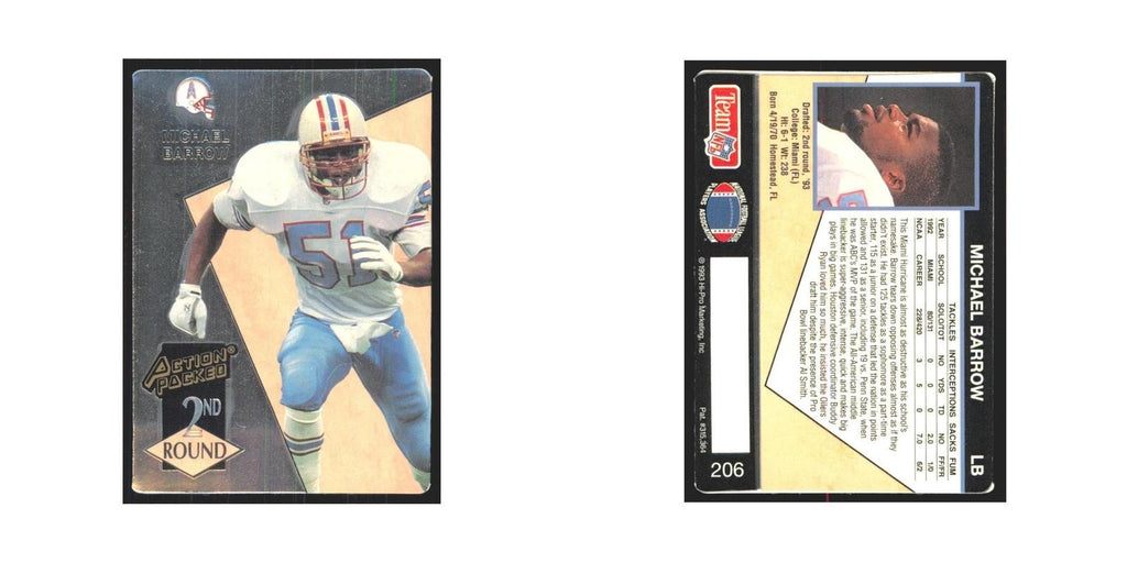 1993 Action Packed Micheal Barrow Houston Oilers #206
