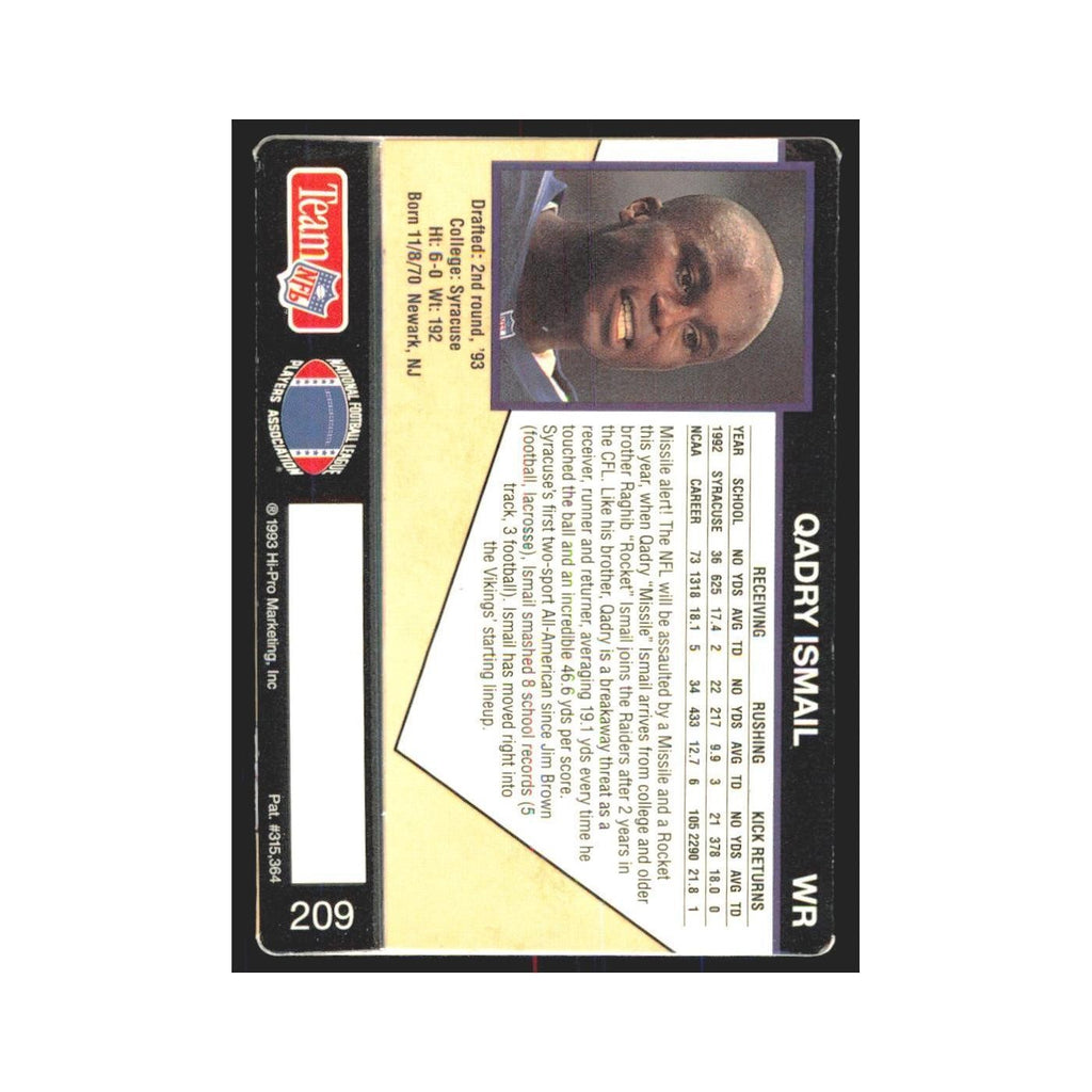 1993 Action Packed Qadry Ismail Vikings #209