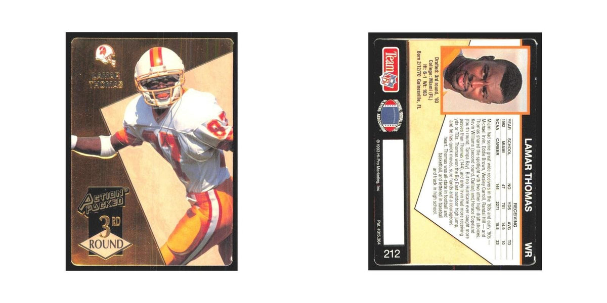 1993 Action Packed Lamar Thomas Buccaneers #212