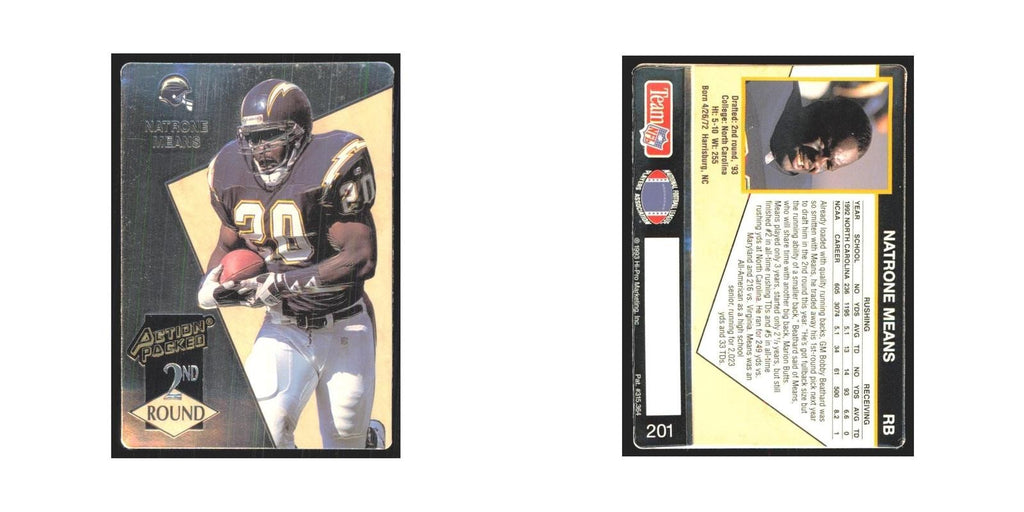 1993 Action Packed Natrone Means San Diego Chargers #201