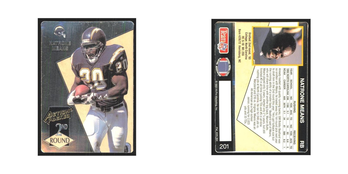 1993 Action Packed Natrone Means San Diego Chargers #201