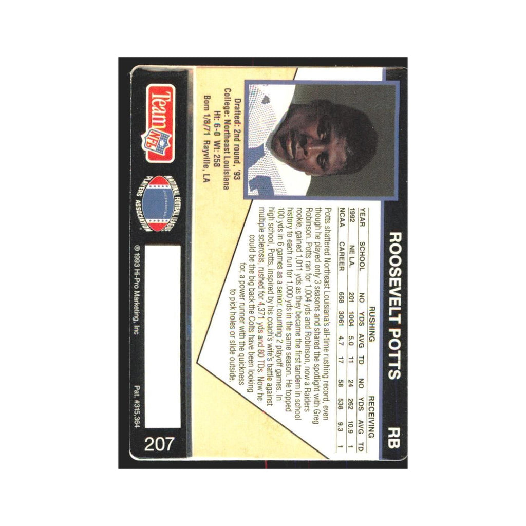 1993 Action Packed Roosevelt Potts Colts #207