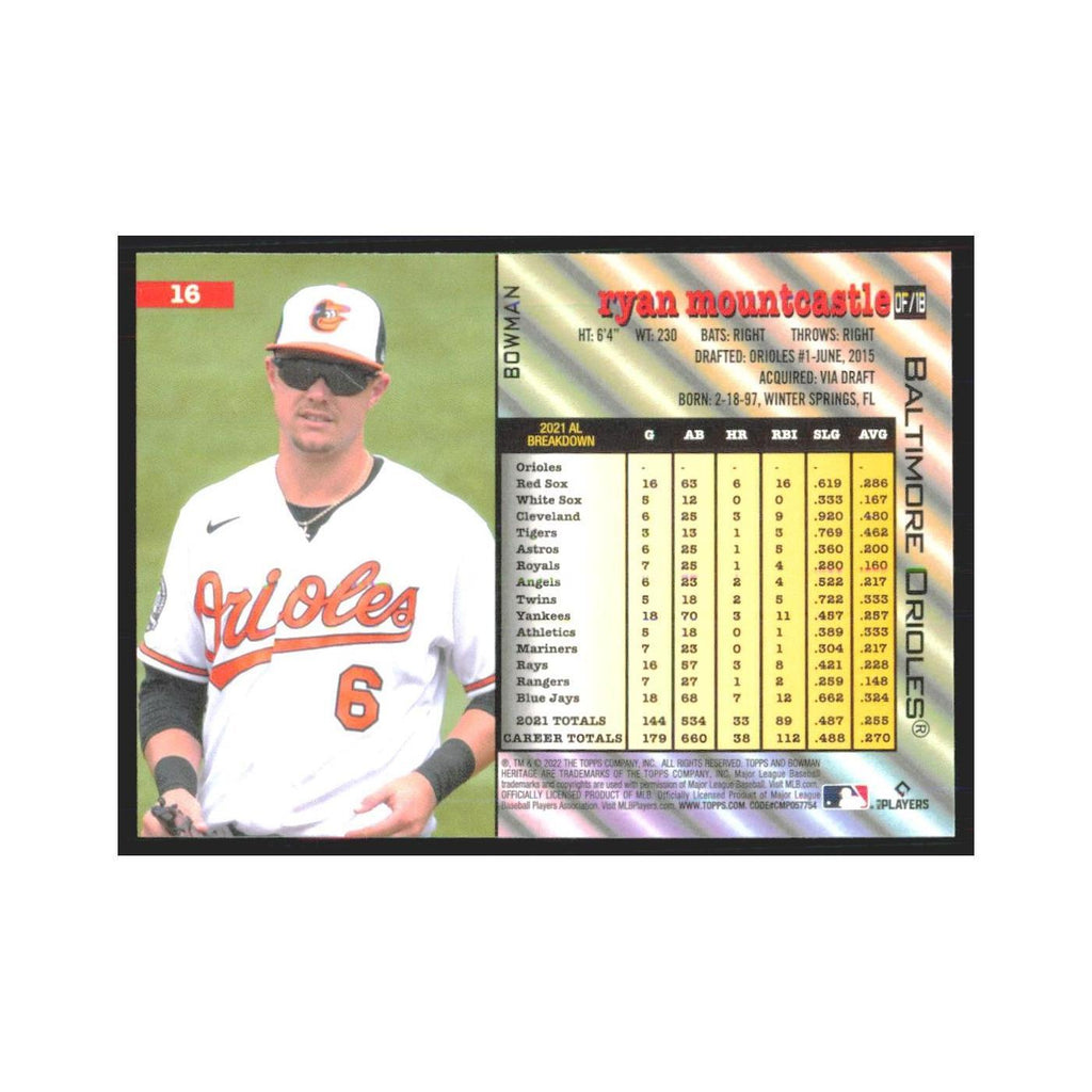 2022 Bowman Heritage Ryan Mountcastle Orioles #16