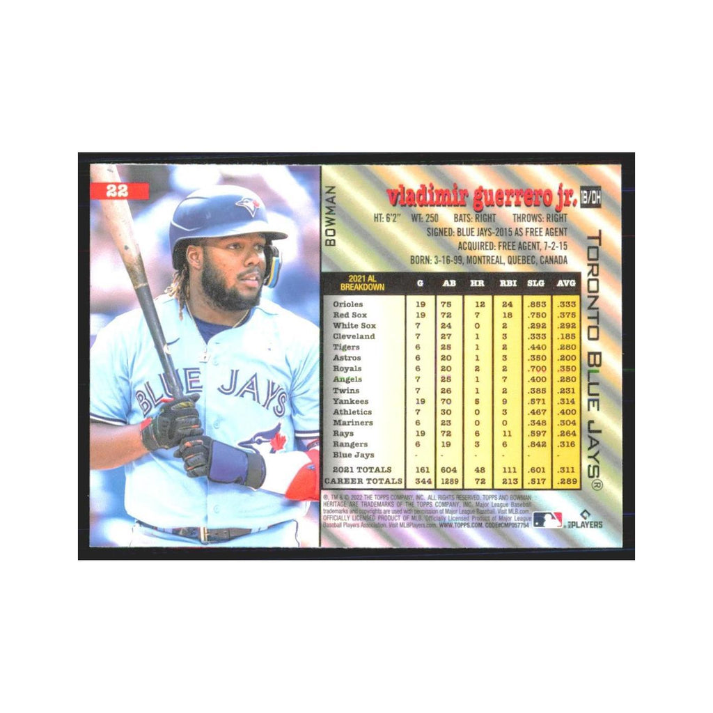 2022 Bowman Heritage Vladimir Guerrero Jr. Blue Jays #22