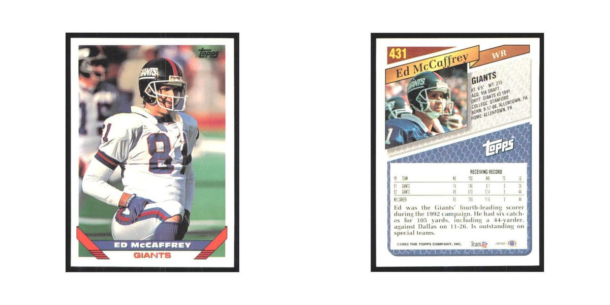1993 Topps Ed McCaffrey Giants #431