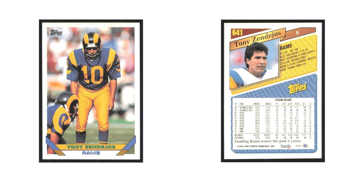 1993 Topps Tony Zendejas Rams #641