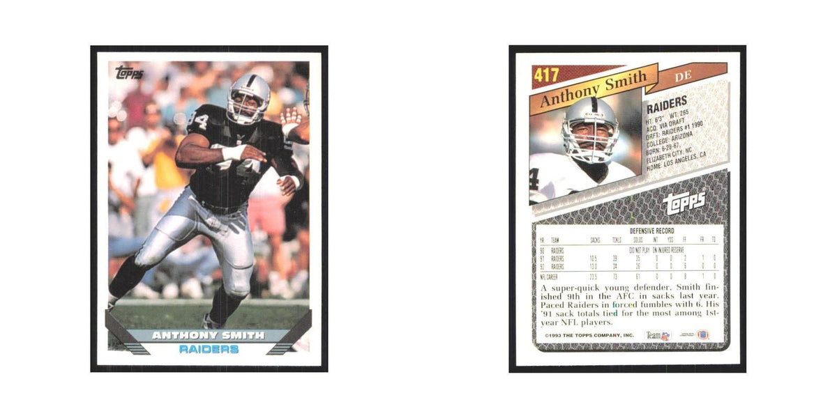 1993 Topps Anthony Smith Los Angeles Raiders #417