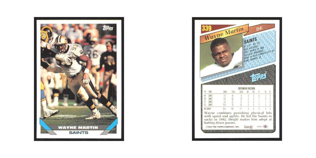 1993 Topps Wayne Martin Saints #339