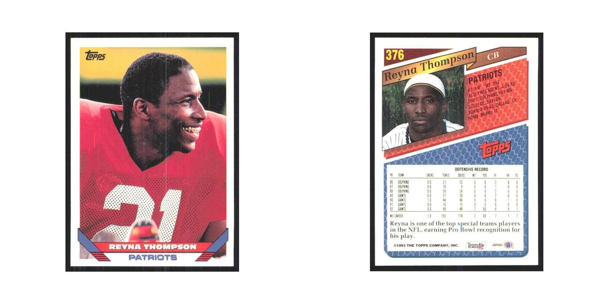 1993 Topps Reyna Thompson Patriots #376