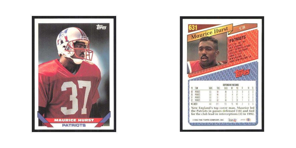 1993 Topps Maurice Hurst Patriots #631