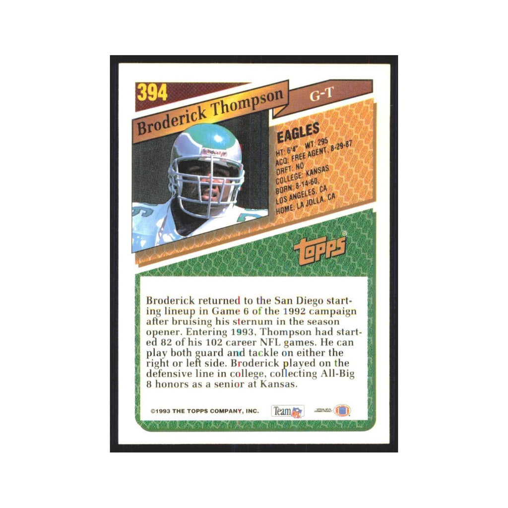 1993 Topps Broderick Thompson Eagles #394
