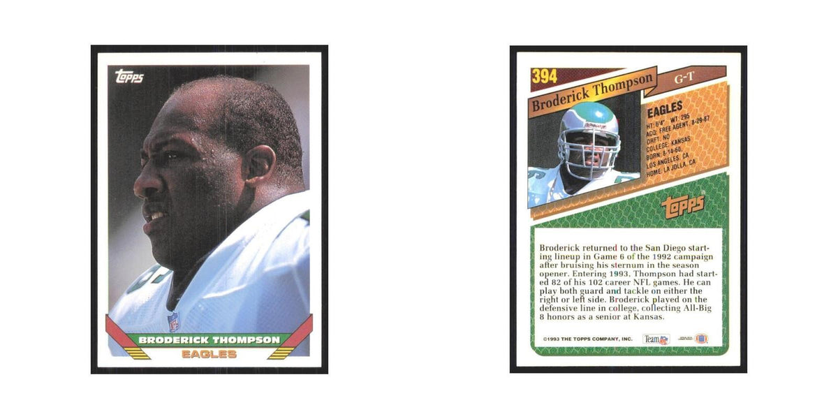 1993 Topps Broderick Thompson Eagles #394