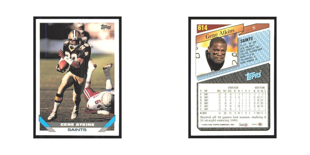 1993 Topps Gene Atkins Saints #614