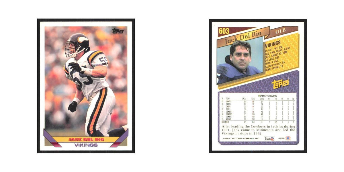 1993 Topps Jack Del Rio Vikings #603