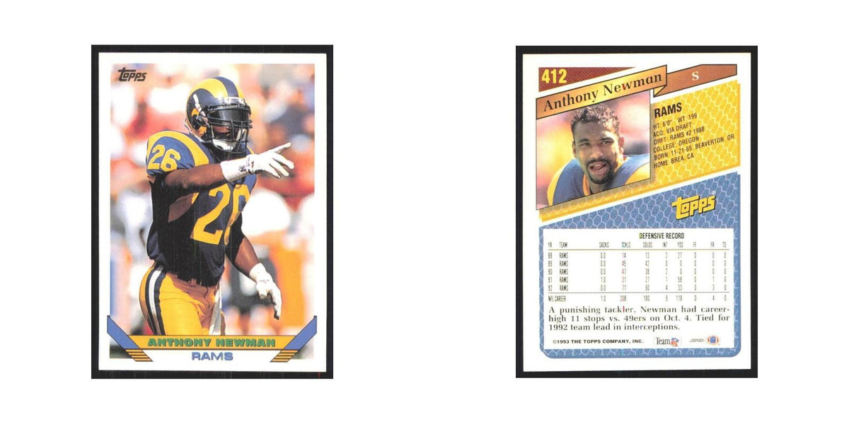 1993 Topps Anthony Newman Rams #412