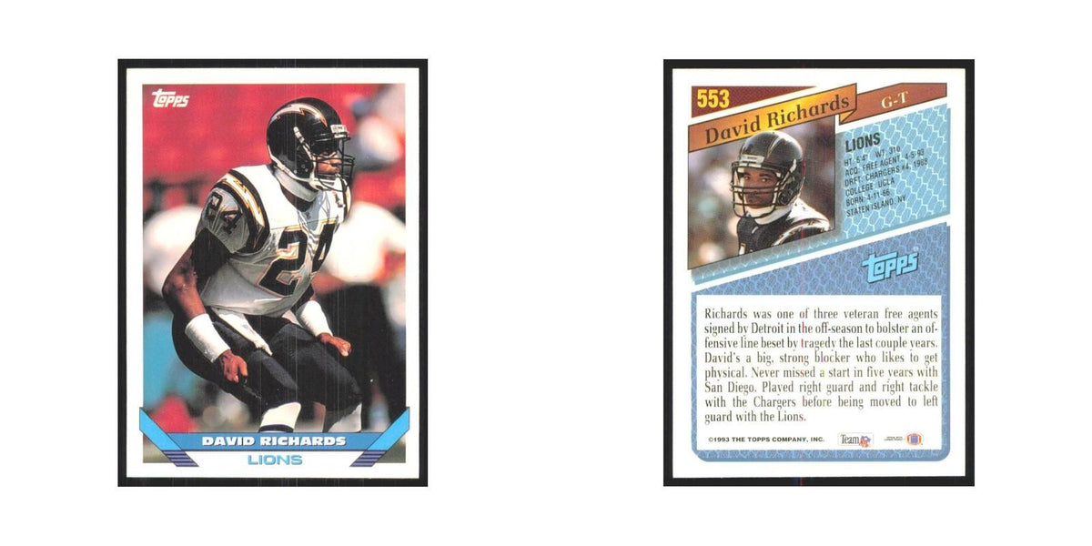 1993 Topps David Richards Lions #553