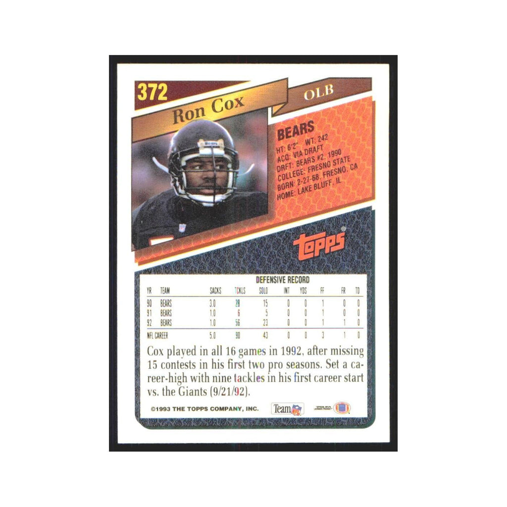 1993 Topps Ron Cox Bears #372