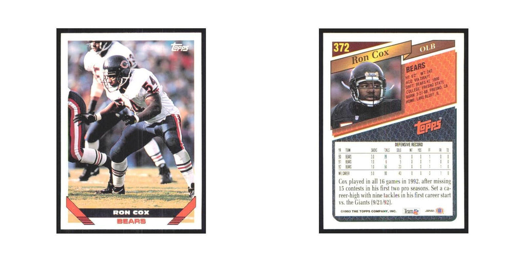 1993 Topps Ron Cox Bears #372