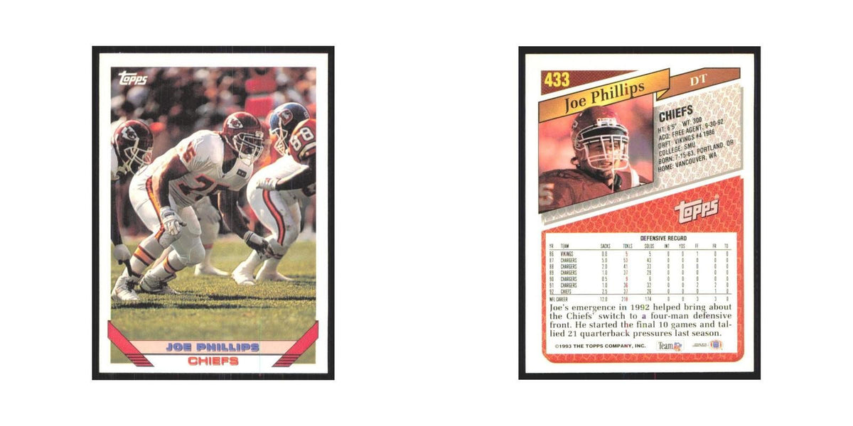 1993 Topps Joe Phillips Chiefs #433